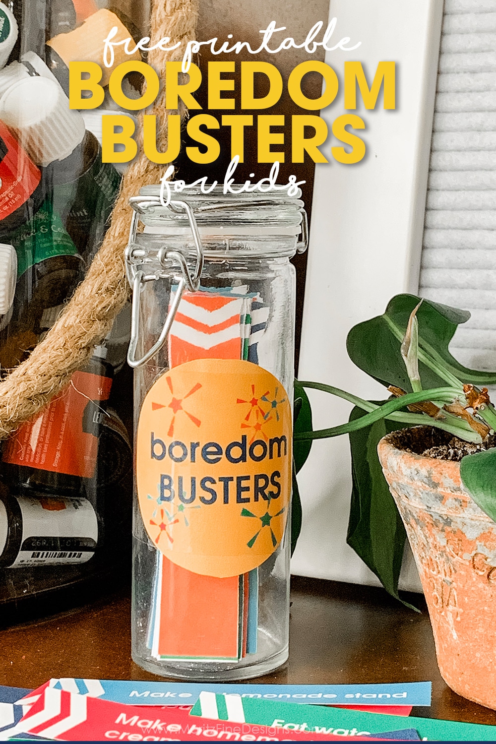 The next time you hear "I'm bored," send the kids to grab the Boredom Busters Jar to grab an activity idea and put the boredom to rest.