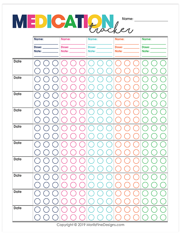 The free printable Medication Tracker is perfect for regular or one time prescriptions.It can be used for all ages-babies, kids, adults and senior citizens.