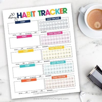 Trying something new? Make it a habit in no time at all by tracking your progress daily, weekly and monthly with the free printable Habit Tracker.