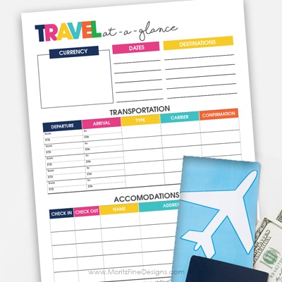 Printable Travel Itinerary Planner