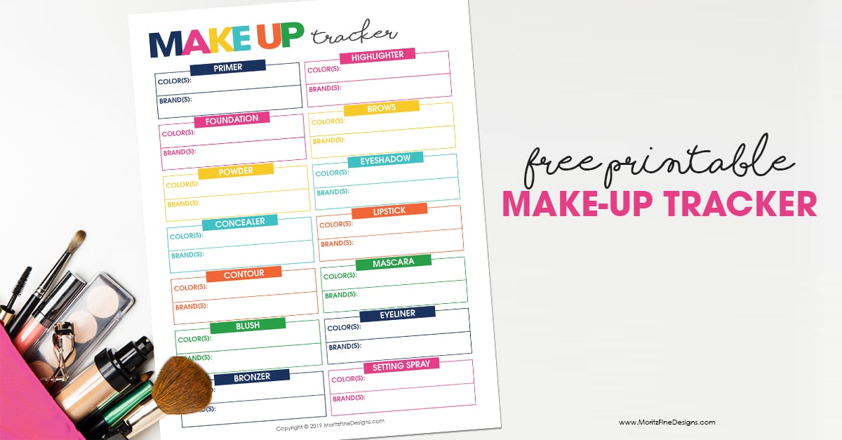 Printable MakeUp Tracker Free Printable MakeUp Organizer