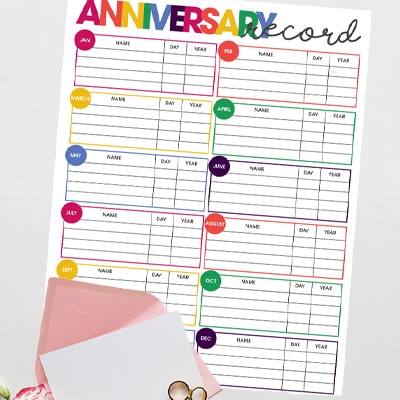 Anniversary Date Tracker