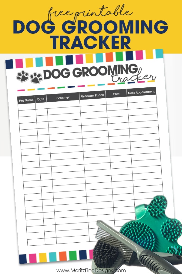 Keep track of your dog's visits and upcoming appointments to the groomer by using the free printable Dog Grooming Tracker.