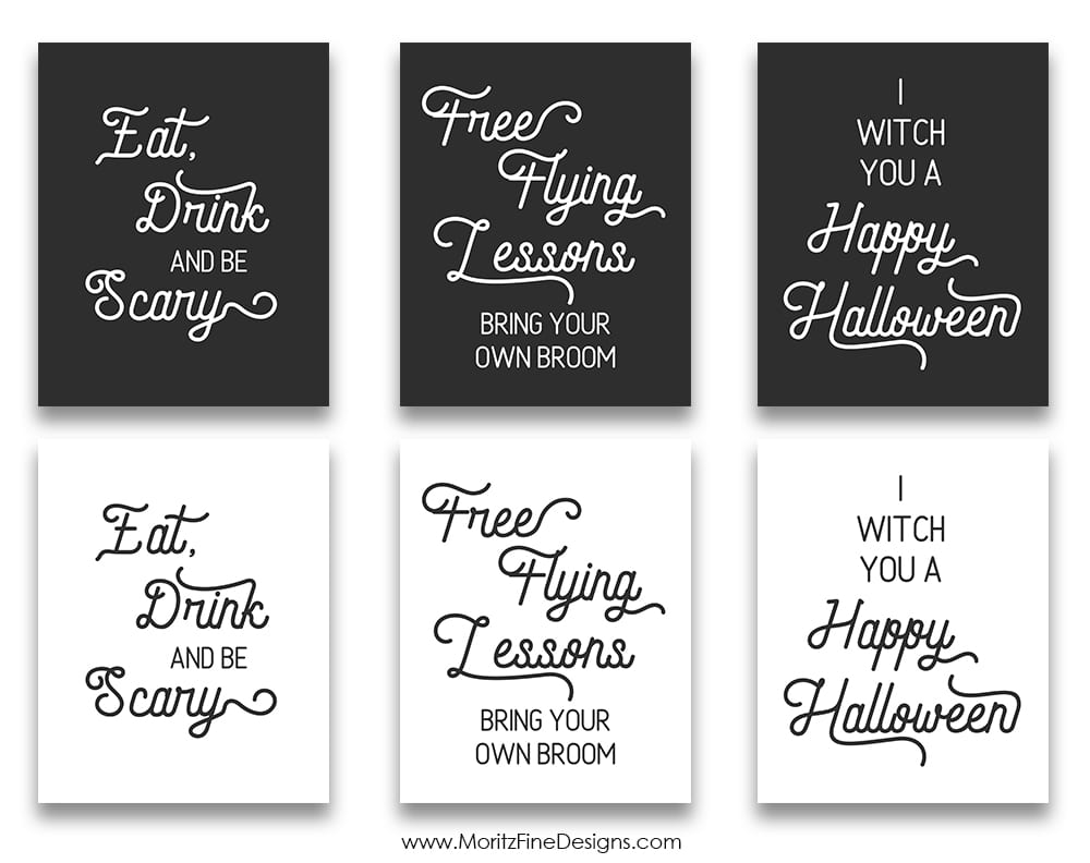 Decorate your home for Halloween on the cheap with these 3 adorable Free Printable Halloween Signs. Quick and easy to download and print.