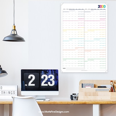 Make it easy to see at a glance your year-long overview of all of your family and work events--just use this free printable large wall calendar and hang!
