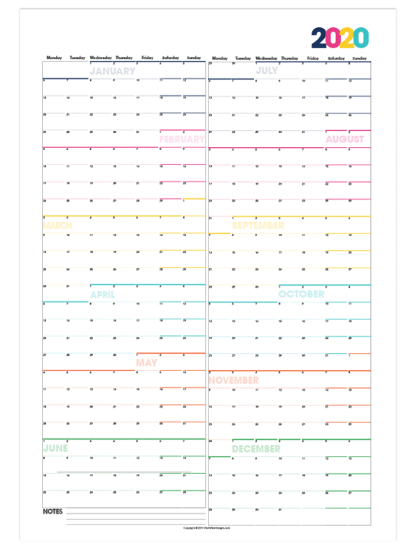 Printable Large Wall Calendar | Free Printable Download