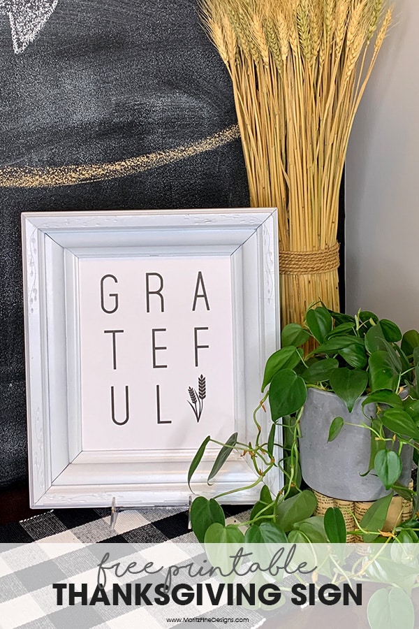 Decorate your home on the cheap with this free printable Grateful Thanksgiving Home Decor Print. Easy to download, print and frame.