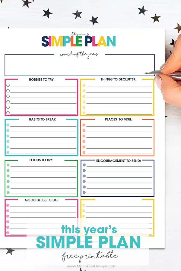 Create a yearly plan and execute it! It's easy with the Yearly Simple Planner that guides you through creating a while list of goals for the upcoming year.