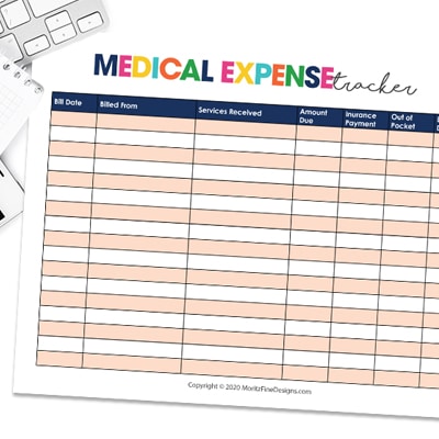 Medical Expense Tracker Free Printable Download