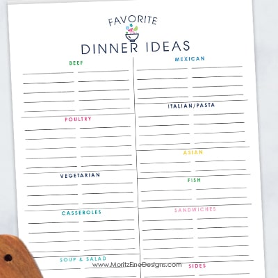 Favorite Dinner Ideas List