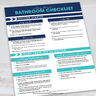 Deep Clean Bathroom Free Printable Checklist
