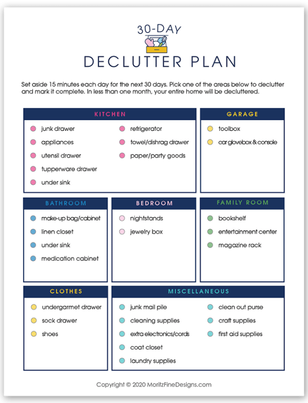 30-Day Declutter Checklist in 15 Minutes A Day