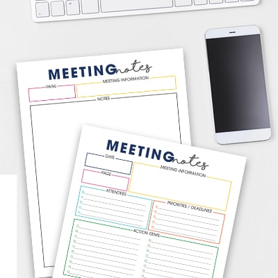 Be more productive in any meeting you attend--use the Meeting Notes Tool to make sure every discussion get accounted for.