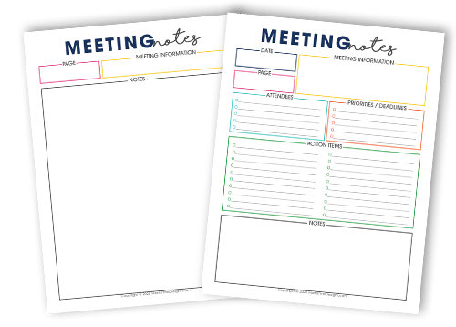 Be more productive in any meeting you attend--use the Meeting Notes Tool to make sure every discussion get accounted for.