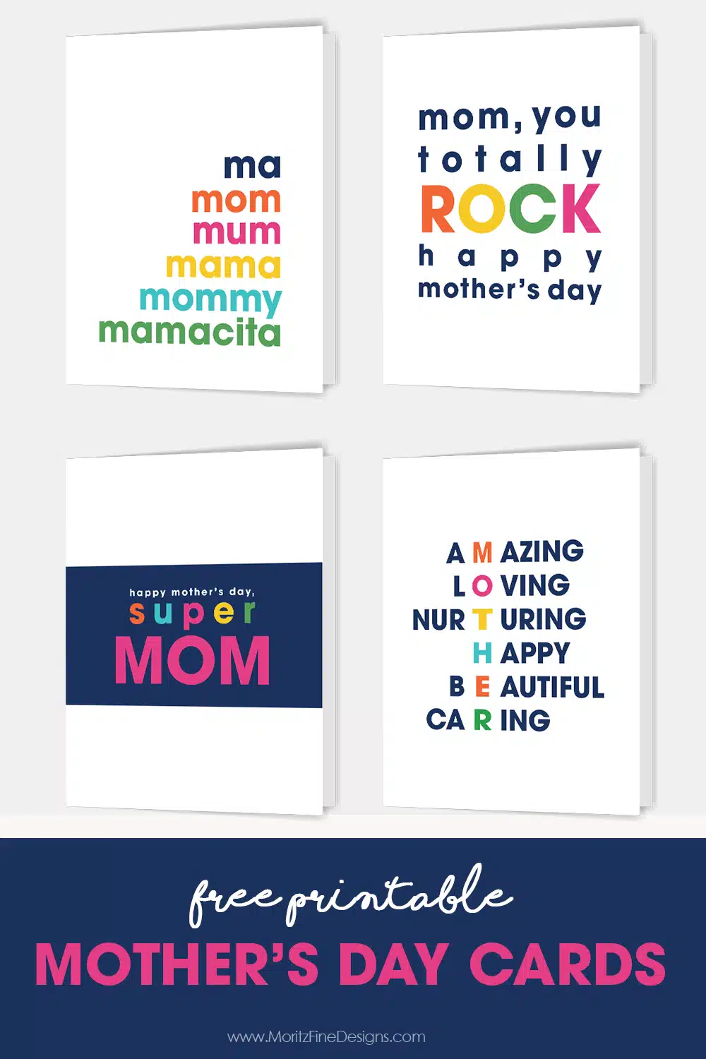 Use these free Printable Mother's Day cards for your mom on Mother's Day. Easy and fast to download and print.