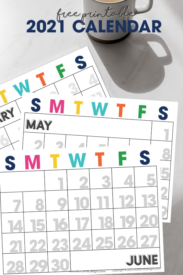 2021 Printable Calendar Moritz Fine Designs