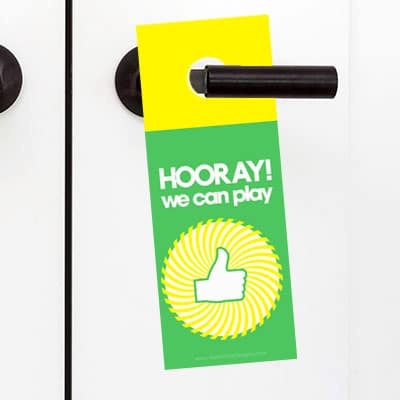 Playtime Door Hanger Sign