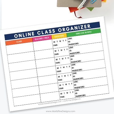 Virtual School Class Planner