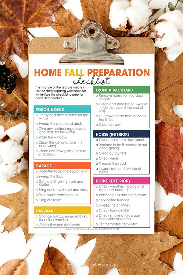 Download the free Home Fall Preparation Checklist now, it's your Step-by-Step Guide to winterizing your home