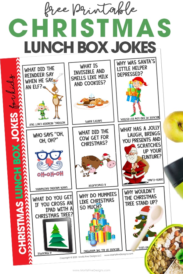 Surprise your kids at lunch with these fun and free printable Christmas Lunchbox Jokes. The jokes will keep them and their friends laughing!