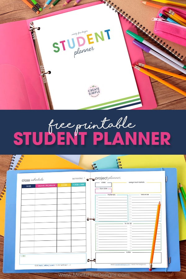 Keep your student organized this school year with the free printable Student Planner that's customizable for kids in all grades.