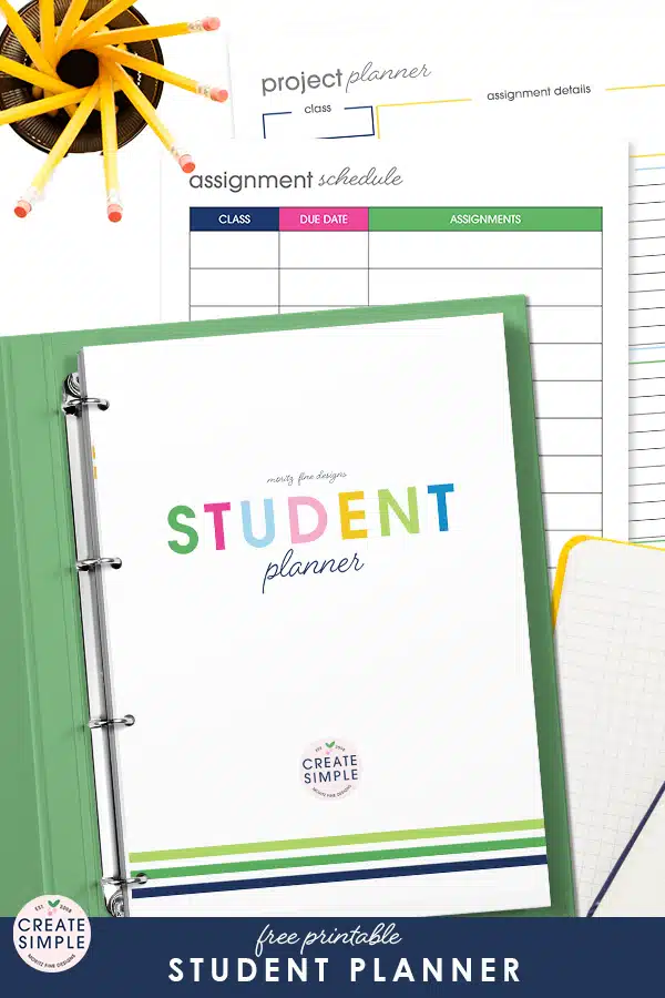 Keep your student organized this school year with the free printable Student Planner that's customizable for kids in all grades.