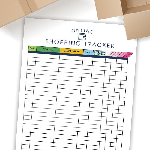 Manage, organize, and keep track of all your online purchases with the free printable Online Shopping Tracker.