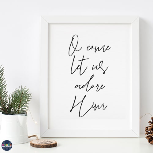 O Come Let Us Adore Him Art Print | Christmas Free Printable