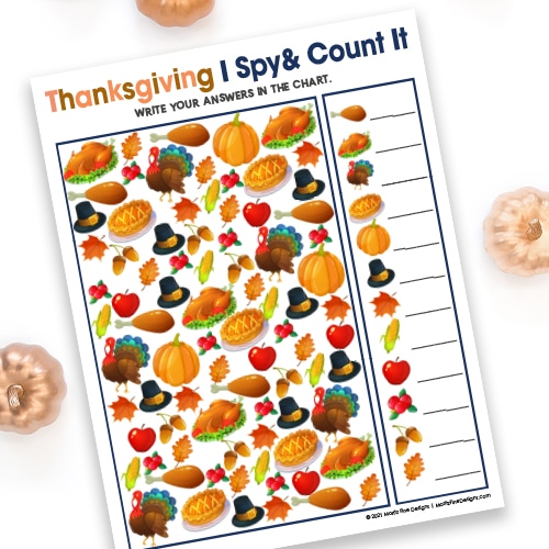 Thanksgiving I Spy & Count Game