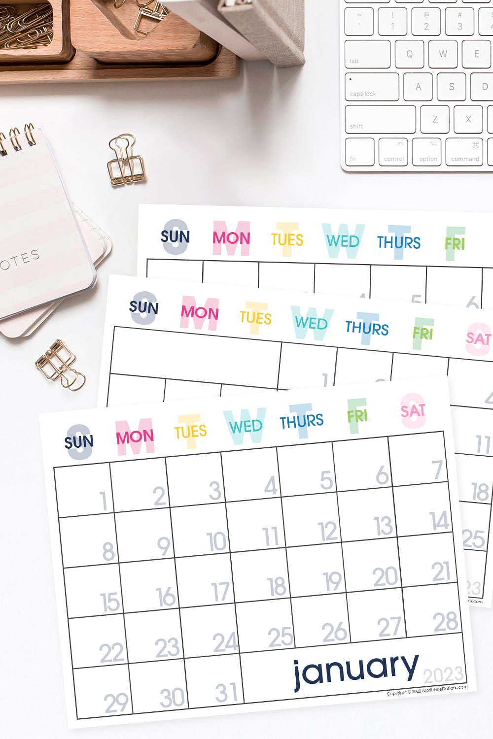 Get organized with the free printable 2023 calendar. Easy to download, print and put to use. It's even digitally editable!
