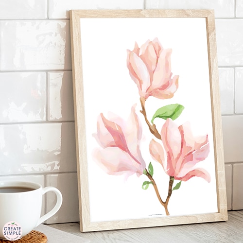 Magnolia Flower Home Decor Print for Spring