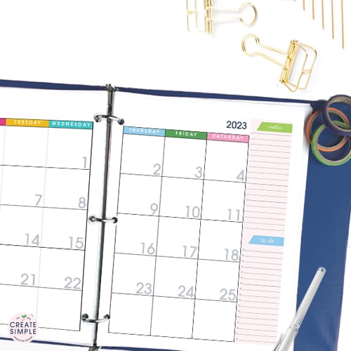 2022-2023 Monthly Calendar Planner