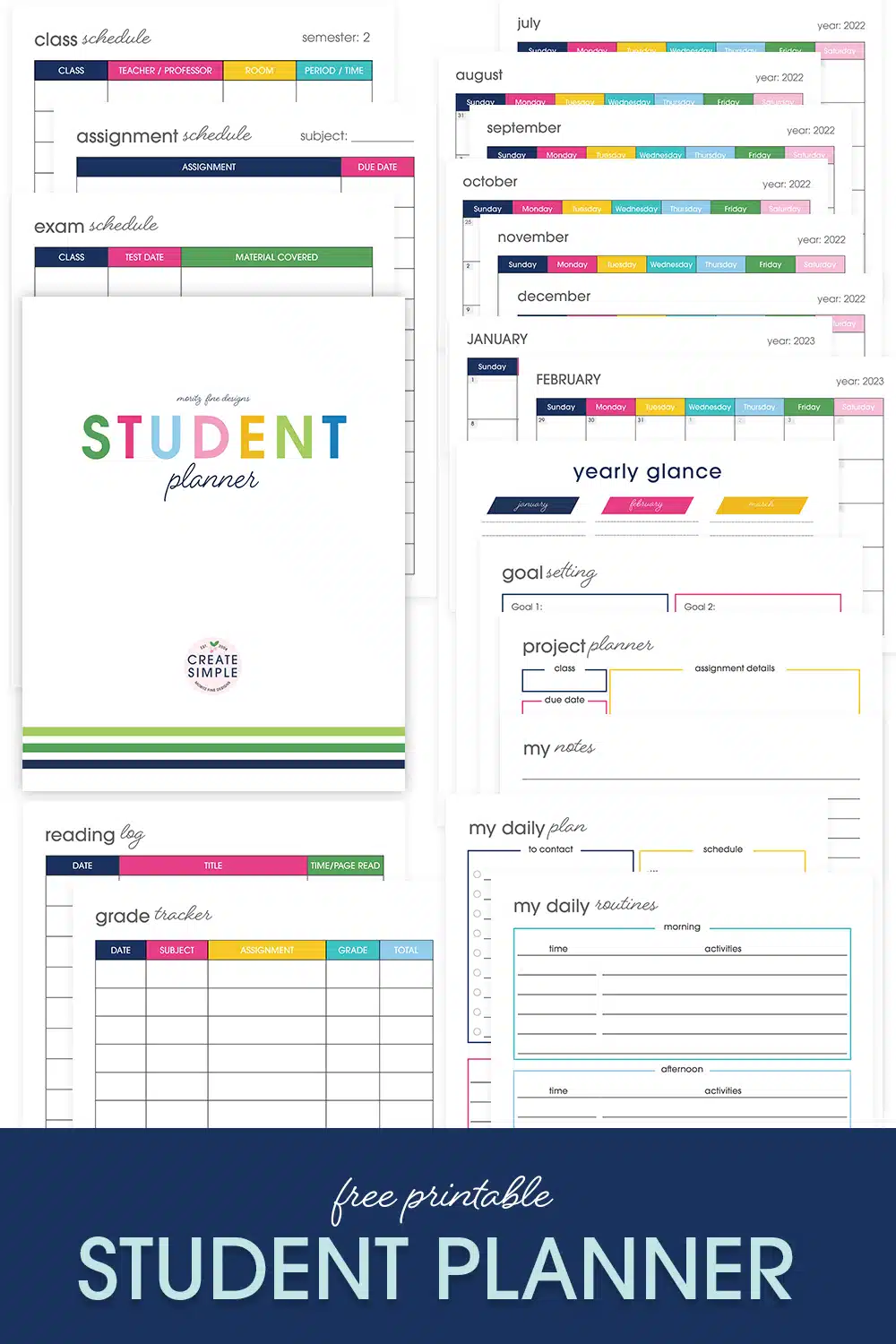 Keep your student organized this school year with the free printable Student Planner that's customizable for kids in all grades.
