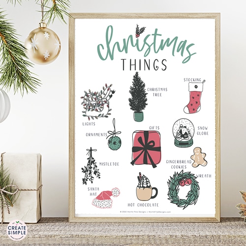 Add Christmas decorations to your home in just minutes with this free printable Christmas Art. Simply download, print and hang!