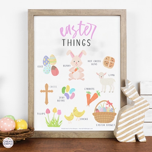 Add Easter decorations to your home in just minutes with this free downloadable printable art. Simply download, print and hang!