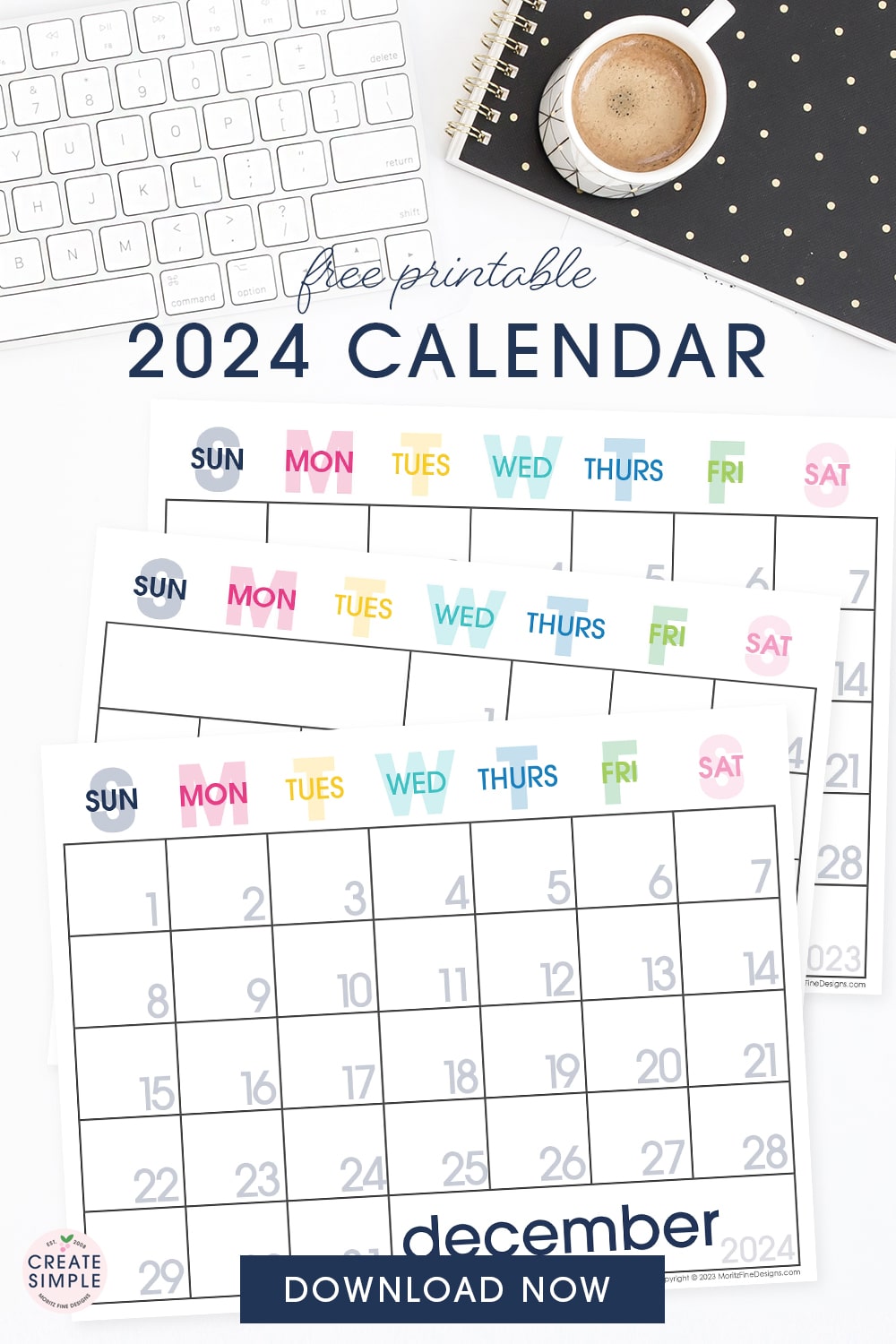 Get organized with the free printable 20234calendar. Easy to download, print and put to use. It's even digitally editable!