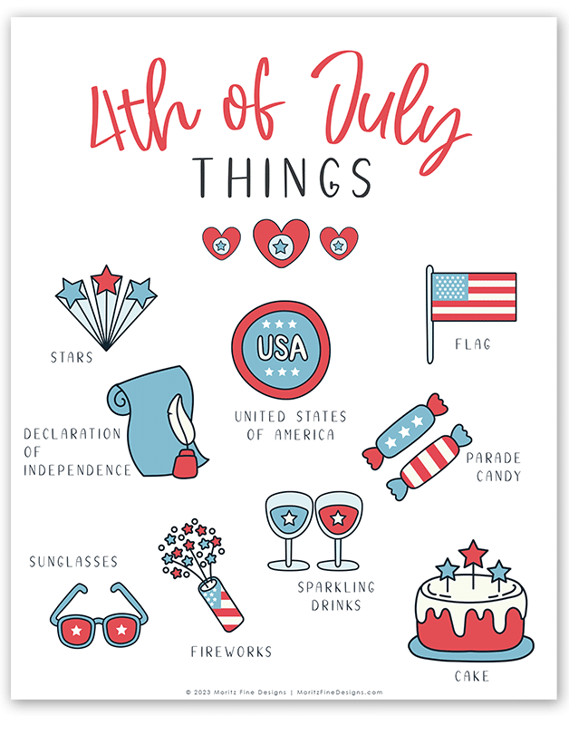 Add 4th of July decorations to your home in just minutes with this free printable 4th of July Art. Simply download, print and hang!