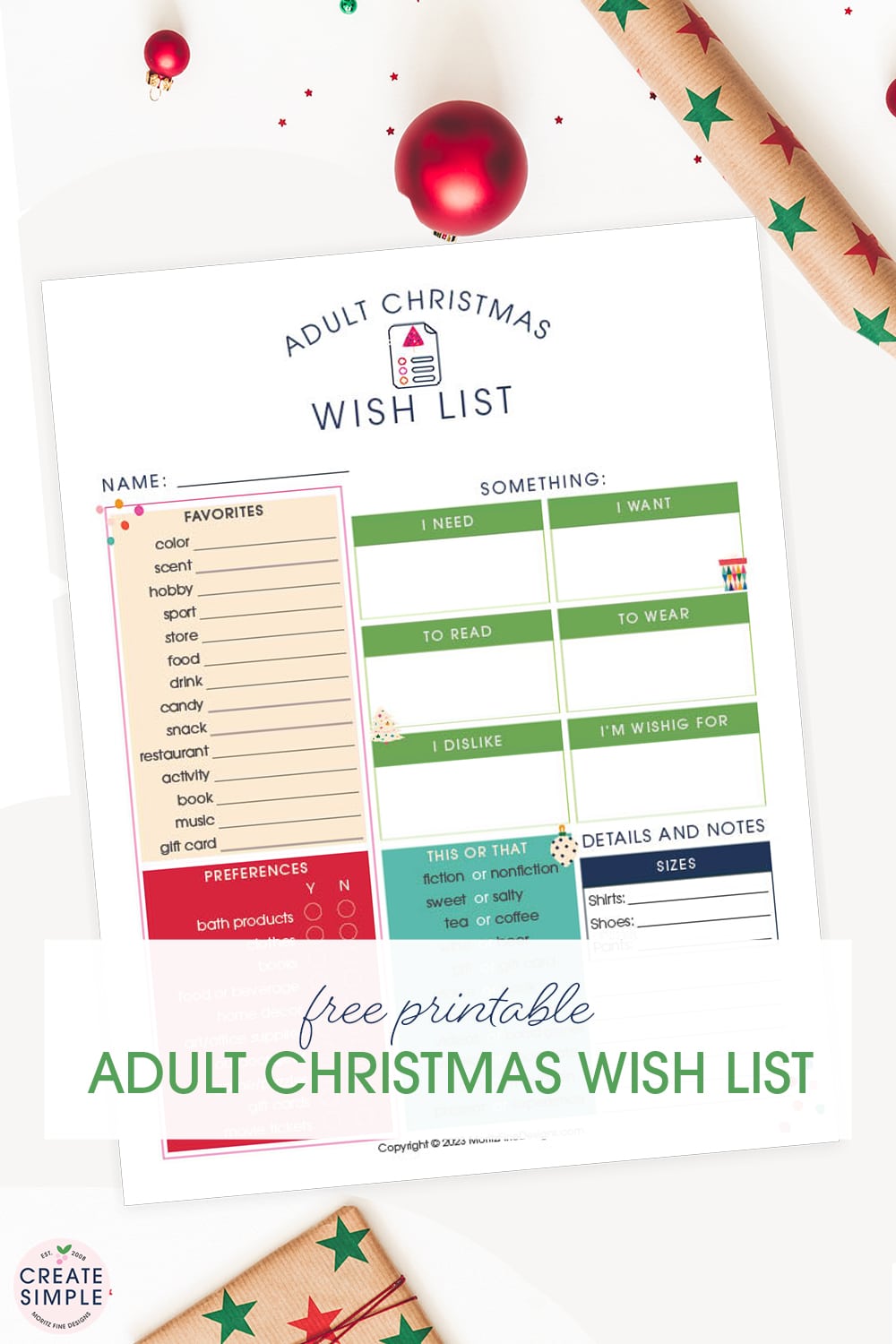 Make Christmas Easy, Use the Adult Christmas Wish List